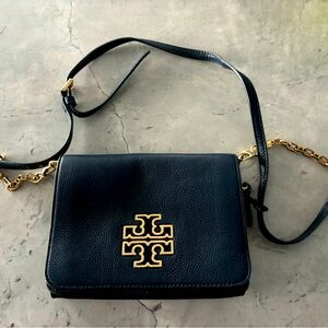 Tory Burch Britten Crossbody Bag Navy Dark Blue